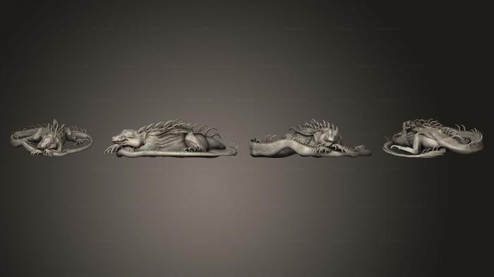 Статуэтки грифоны и драконы (Лавовый Крокодил Спит Большим Сном, STKG_0405) 3D модель для ЧПУ станка