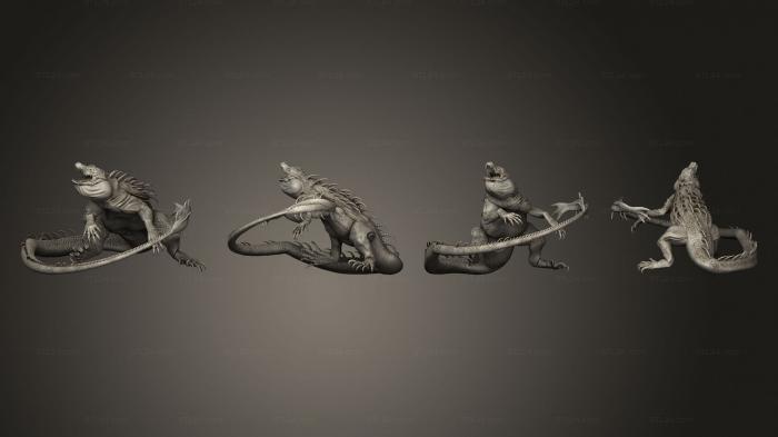 Статуэтки грифоны и драконы (Лавовый Крокодил Большой, STKG_0407) 3D модель для ЧПУ станка