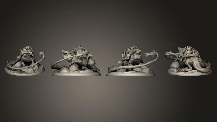 Статуэтки грифоны и драконы (Лавовый Крокодил Вьючное Животное Большое v 3, STKG_0408) 3D модель для ЧПУ станка