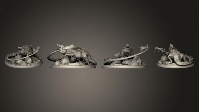 Статуэтки грифоны и драконы (Лавовый Крокодил, Разгуливающий Большой v 3, STKG_0410) 3D модель для ЧПУ станка