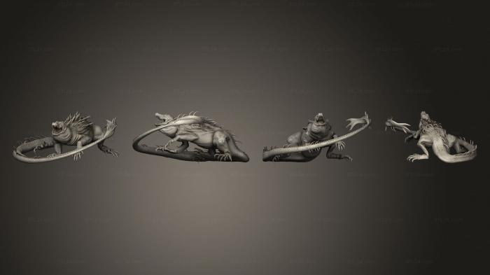 Статуэтки грифоны и драконы (Лавовый Крокодил Ходит Большой, STKG_0411) 3D модель для ЧПУ станка