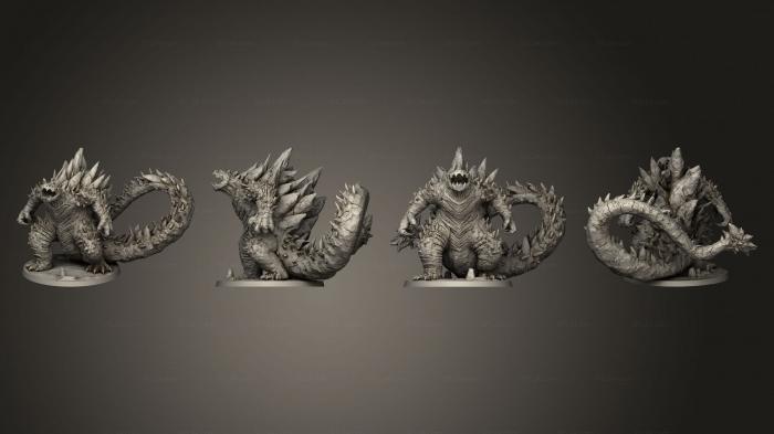 Статуэтки грифоны и драконы (Лавовый Кайдзю, STKG_0412) 3D модель для ЧПУ станка
