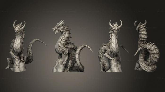 Статуэтки грифоны и драконы (Легендарный Гигантский Легочный Дракон, STKG_0414) 3D модель для ЧПУ станка