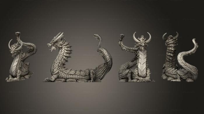 Статуэтки грифоны и драконы (Легендарный Легочный Дракон Отдыхает Гигантским, STKG_0415) 3D модель для ЧПУ станка