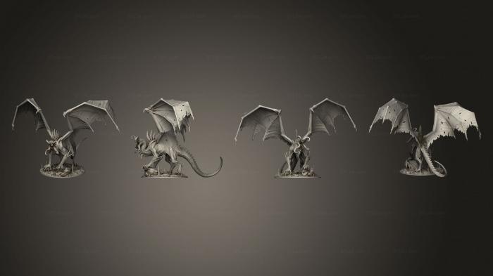 Статуэтки грифоны и драконы (Дракон - пожиратель разума, STKG_0417) 3D модель для ЧПУ станка