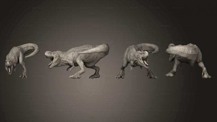 Статуэтки грифоны и драконы (Атакующий Тираннозавр, STKG_0491) 3D модель для ЧПУ станка