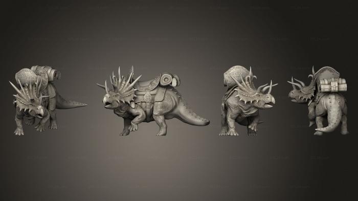 Статуэтки грифоны и драконы (Трицератопс 2, STKG_0495) 3D модель для ЧПУ станка