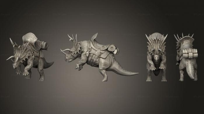 Figurines of griffins and dragons (Triceratops Attacking 2, STKG_0497) 3D models for cnc