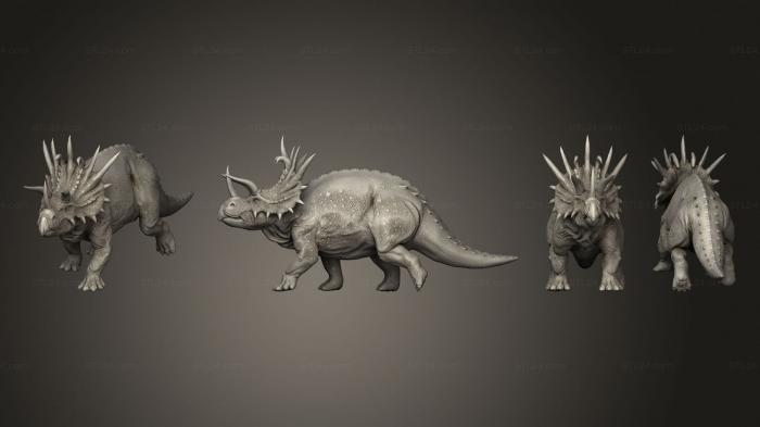 Статуэтки грифоны и драконы (Ходячий Трицератопс 2 Разновидности Огромного, STKG_0498) 3D модель для ЧПУ станка