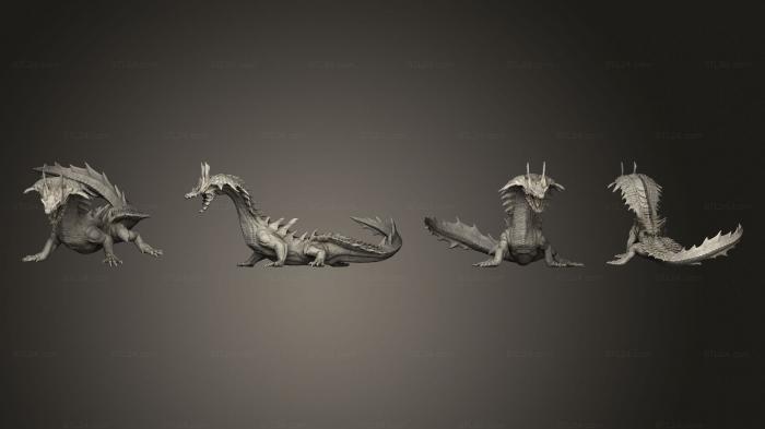 Статуэтки грифоны и драконы (Подводный Хаос, Океанский Ужас, Огромный, STKG_0501) 3D модель для ЧПУ станка