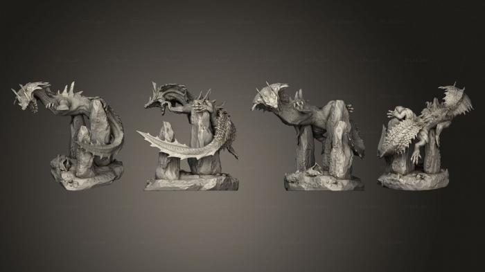 Статуэтки грифоны и драконы (Подводный Хаос, Океанский Ужас, Огромный Подводный, STKG_0502) 3D модель для ЧПУ станка