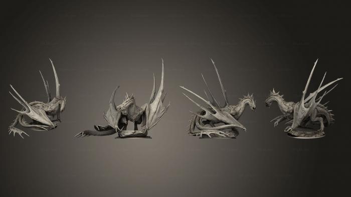 Статуэтки грифоны и драконы (Vouivre Matriarch, STKG_0511) 3D модель для ЧПУ станка