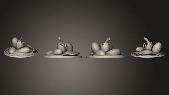 Статуэтки грифоны и драконы (Vouivre Nest, STKG_0512) 3D модель для ЧПУ станка