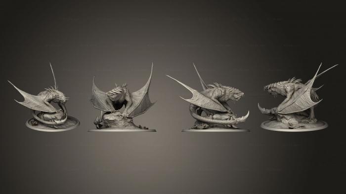 Статуэтки грифоны и драконы (Солдат Вуивр Наблюдает, STKG_0515) 3D модель для ЧПУ станка