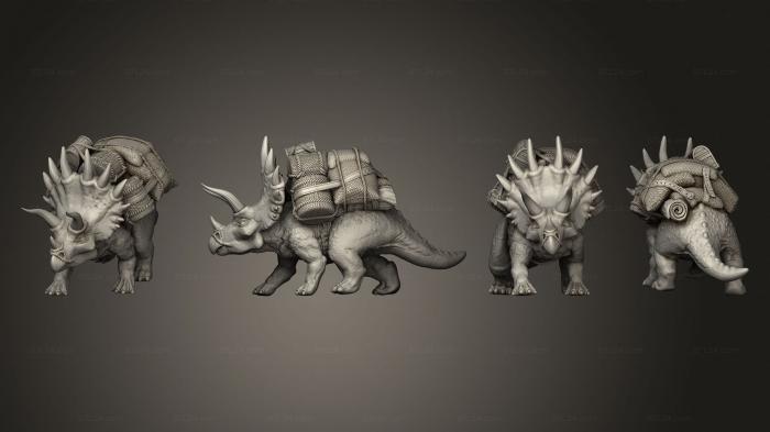 Статуэтки грифоны и драконы (Походный рюкзак с Трицератопсом на спине, STKG_0517) 3D модель для ЧПУ станка