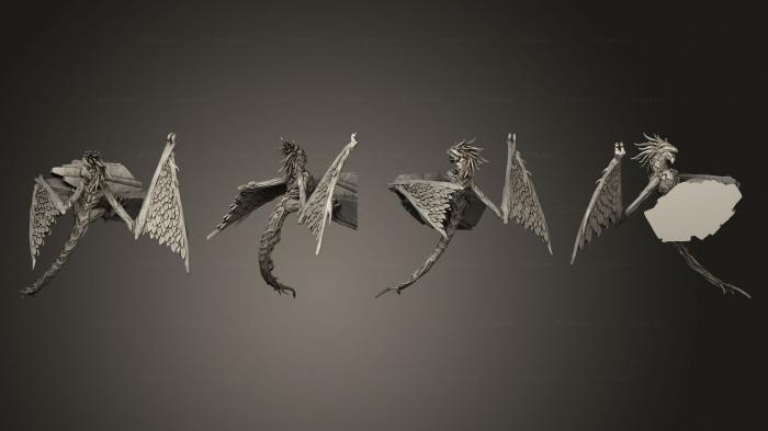Статуэтки грифоны и драконы (Древесная Виверна Атакует Больших Размеров, STKG_0522) 3D модель для ЧПУ станка