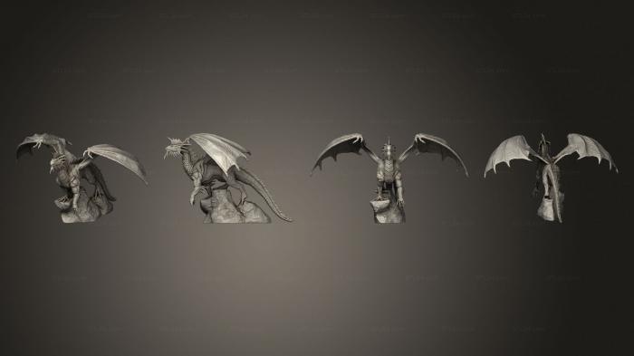 Figurines of griffins and dragons (Young Silver Dragon Large, STKG_0532) 3D models for cnc