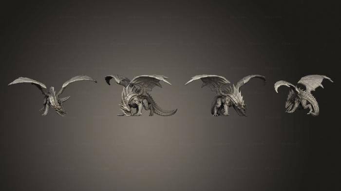 Статуэтки грифоны и драконы (Гигантский Несокрушимый Дракон, STKG_0534) 3D модель для ЧПУ станка