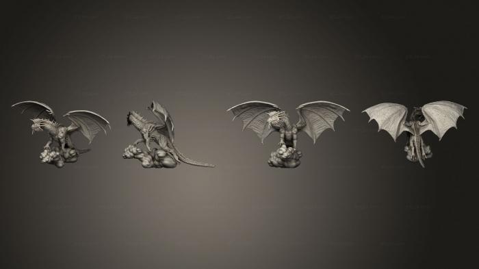 Статуэтки грифоны и драконы (Взрослый Серебряный Дракон Огромен, STKG_0536) 3D модель для ЧПУ станка