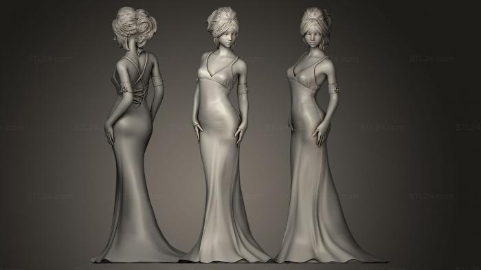Статуэтки девушки (Сэмми в вечернем платье, STKGL_0036) 3D модель для ЧПУ станка