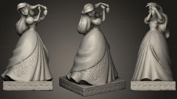 Статуэтки девушки (Принцесса Страсти Ариэль, STKGL_0122) 3D модель для ЧПУ станка
