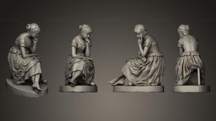 Figurines of girls (Statue girl in Ile de Puteaux France, STKGL_0142) 3D models for cnc