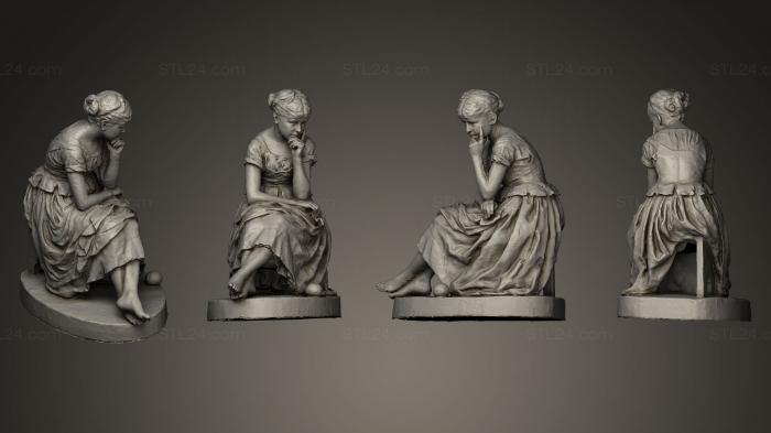 Статуэтки девушки (Статуя балерины Иль де Путо на реке Сена Франция, STKGL_0143) 3D модель для ЧПУ станка