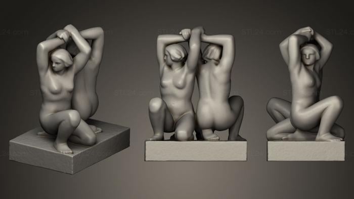Figurines of girls (To piker rygg mot rygg, STKGL_0155) 3D models for cnc