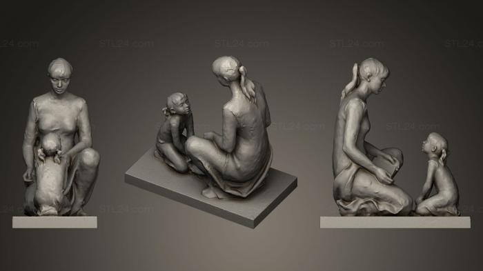 Скульптура женщины и ученика