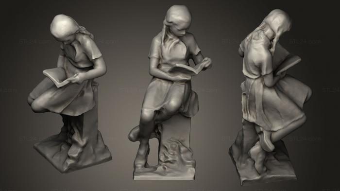 Статуэтки девушки (Молодая женщина-пионерка, STKGL_0172) 3D модель для ЧПУ станка