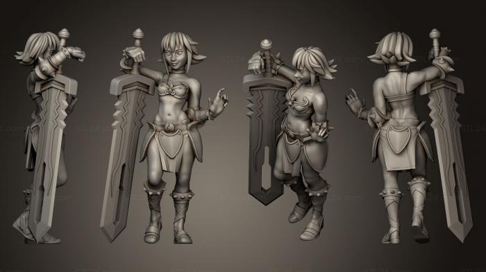 Статуэтки девушки (Женщина с мечами Черной Розы, STKGL_0174) 3D модель для ЧПУ станка