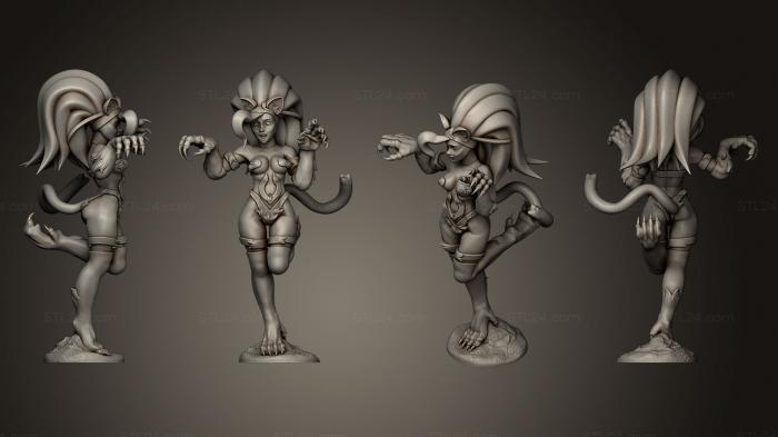 Figurines of girls (Felicia Darkstalkers 32mm, STKGL_0187) 3D models for cnc