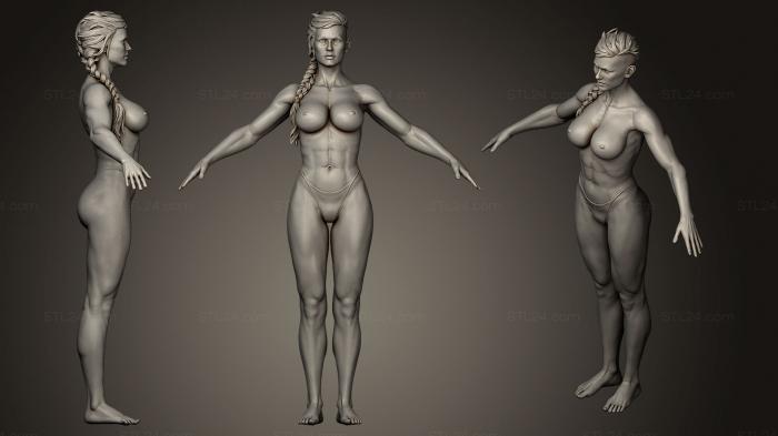 Figurines of girls (Female Warrior Basemesh, STKGL_0190) 3D models for cnc