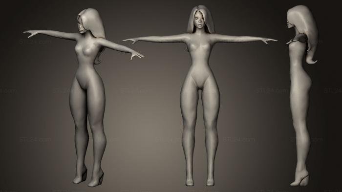 Статуэтки девушки (Девушка, STKGL_0228) 3D модель для ЧПУ станка