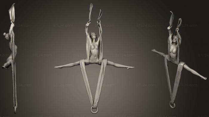 Figurines of girls (bailarina tecido test 01, STKGL_0237) 3D models for cnc