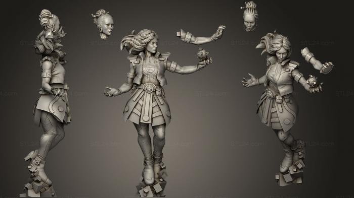 Статуэтки девушки (Игра Elder Alien Adventurers 32 мм, STKGL_0254) 3D модель для ЧПУ станка