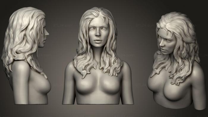 Статуэтки девушки (Женский бюст с волосами, STKGL_0266) 3D модель для ЧПУ станка