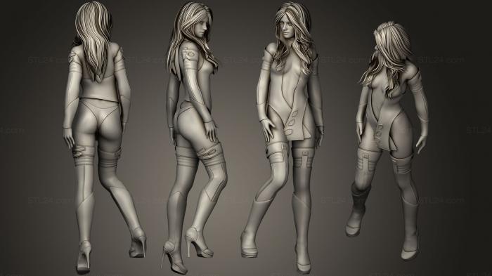 Статуэтки девушки (Группа Lion Bear Girl2, STKGL_0283) 3D модель для ЧПУ станка