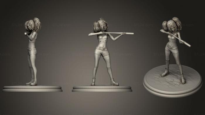 Статуэтки девушки (Харли Квинн в стиле аниме, STKGL_0286) 3D модель для ЧПУ станка