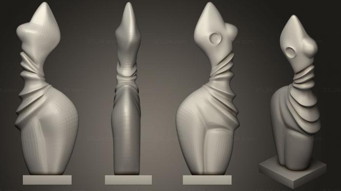 Статуэтки девушки (Скульптура Амазонки в мантиях, STKGL_0363) 3D модель для ЧПУ станка
