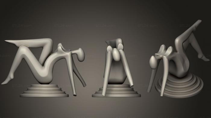 Статуэтки девушки (Изысканность скульптуры, STKGL_0365) 3D модель для ЧПУ станка