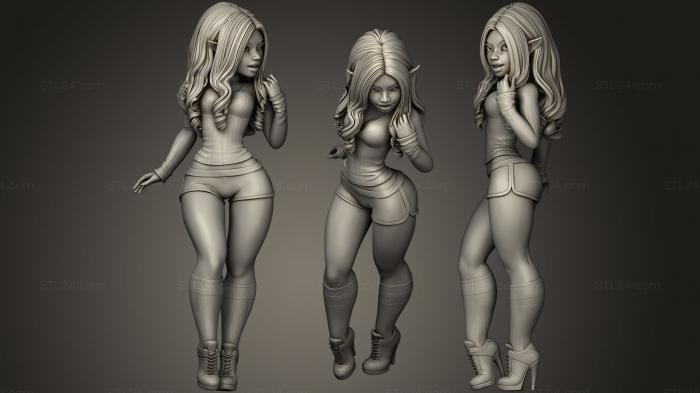 Статуэтки девушки (Алейша Стилизованная Скульптура, STKGL_0415) 3D модель для ЧПУ станка