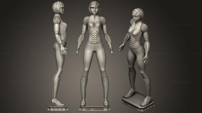 Figurines of girls (Lady Warrior With Stand, STKGL_0429) 3D models for cnc