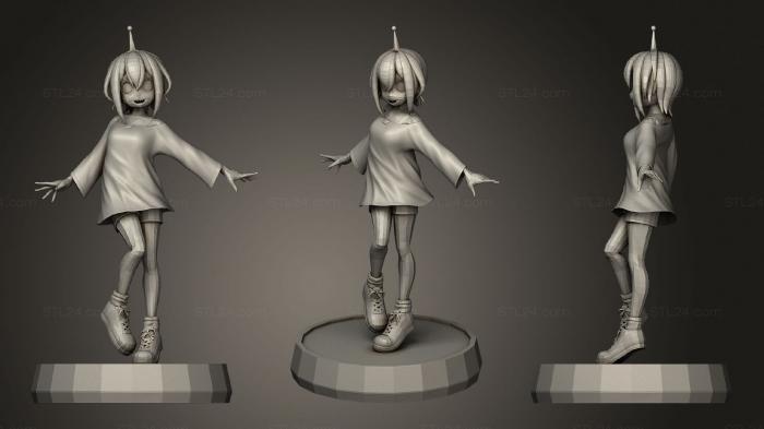 Статуэтки девушки (Амано Пиками, STKGL_0477) 3D модель для ЧПУ станка