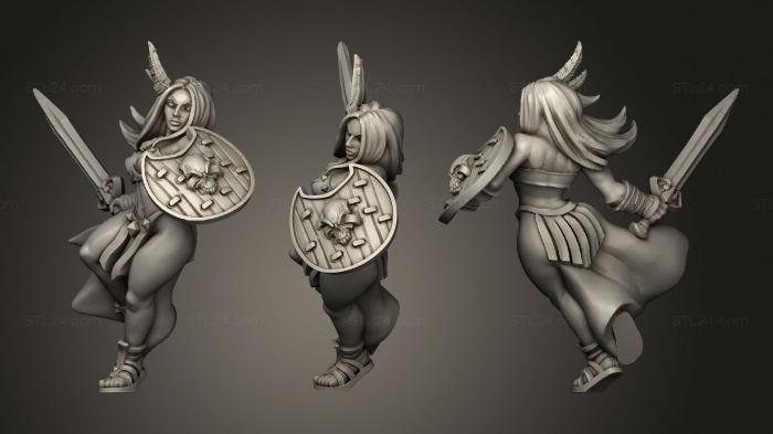 Figurines of girls (Amazon Warrior, STKGL_0478) 3D models for cnc
