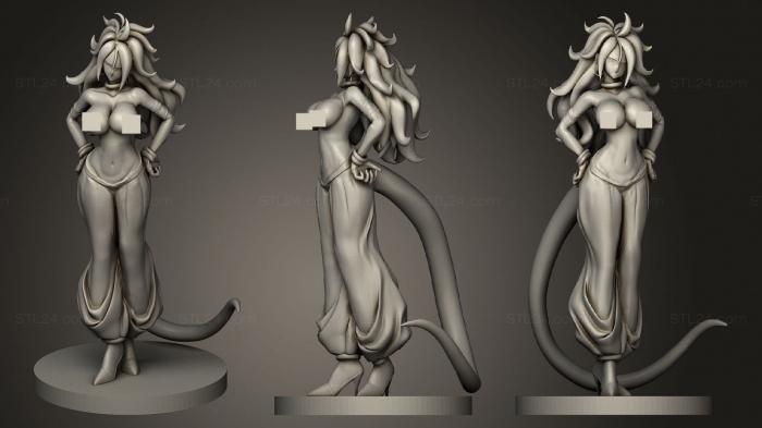 Статуэтки девушки (ANDROID 21 статуя обнаженной сексуальной девушки dragonball, STKGL_0490) 3D модель для ЧПУ станка
