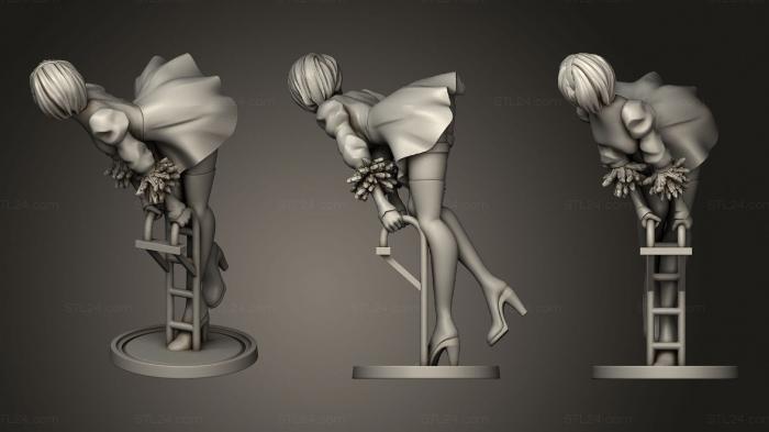 Статуэтки девушки (Девушка Из Аниме, STKGL_0504) 3D модель для ЧПУ станка