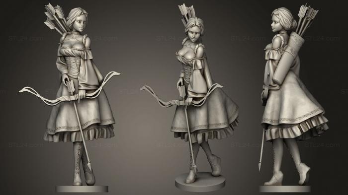 Figurines of girls (Archeress, STKGL_0523) 3D models for cnc