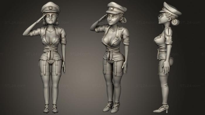 Figurines of girls (Army Girl, STKGL_0531) 3D models for cnc