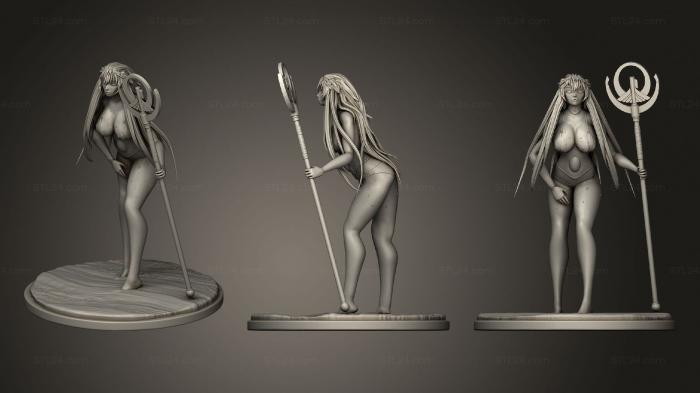 Статуэтки девушки (Афина Саша Сент Сейя Потерянный Холст Лето, STKGL_0552) 3D модель для ЧПУ станка